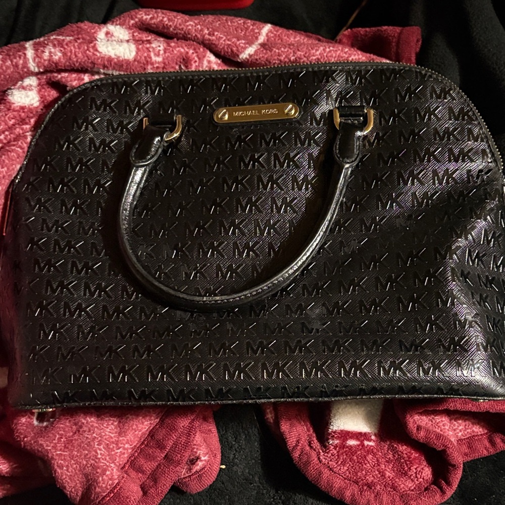 Michael Kors Black MK Logo Satchel